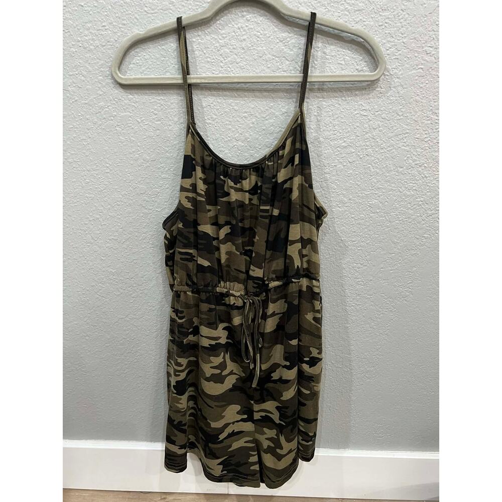 Womans Camo Romper with elastic waist-2x